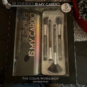 NWT The color workshop Face brush Tin set